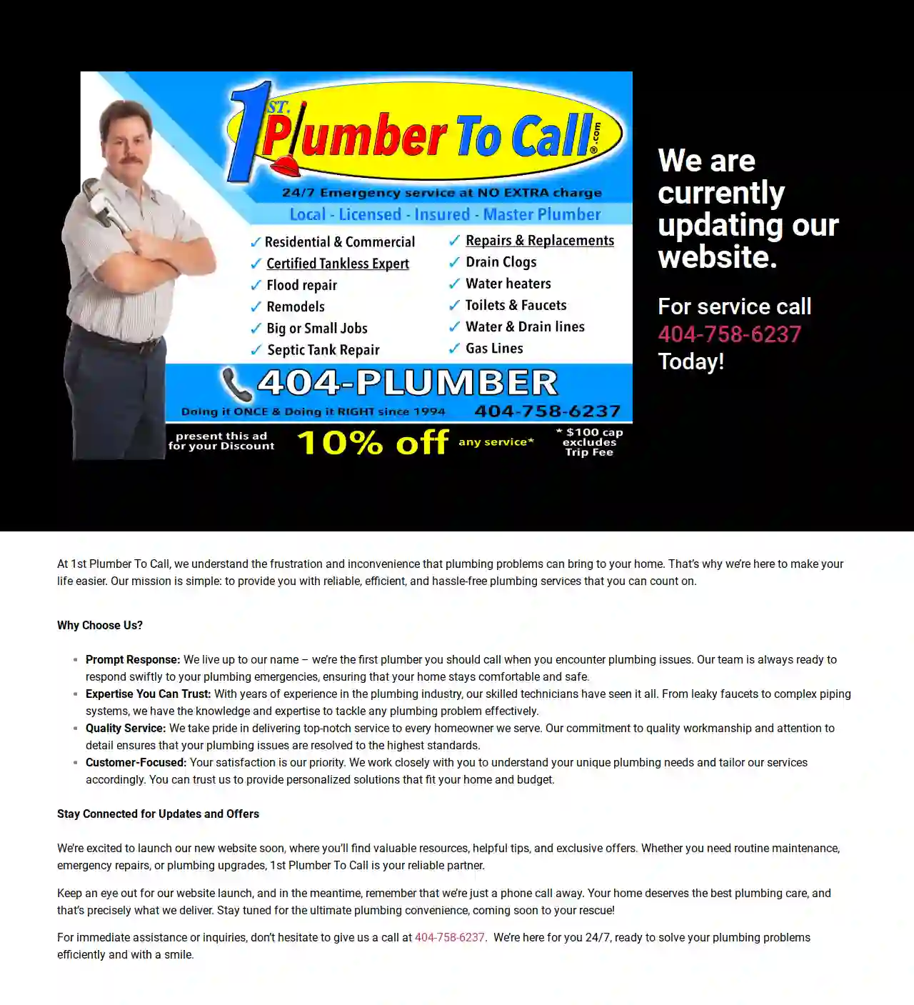 1st Plumber To Call