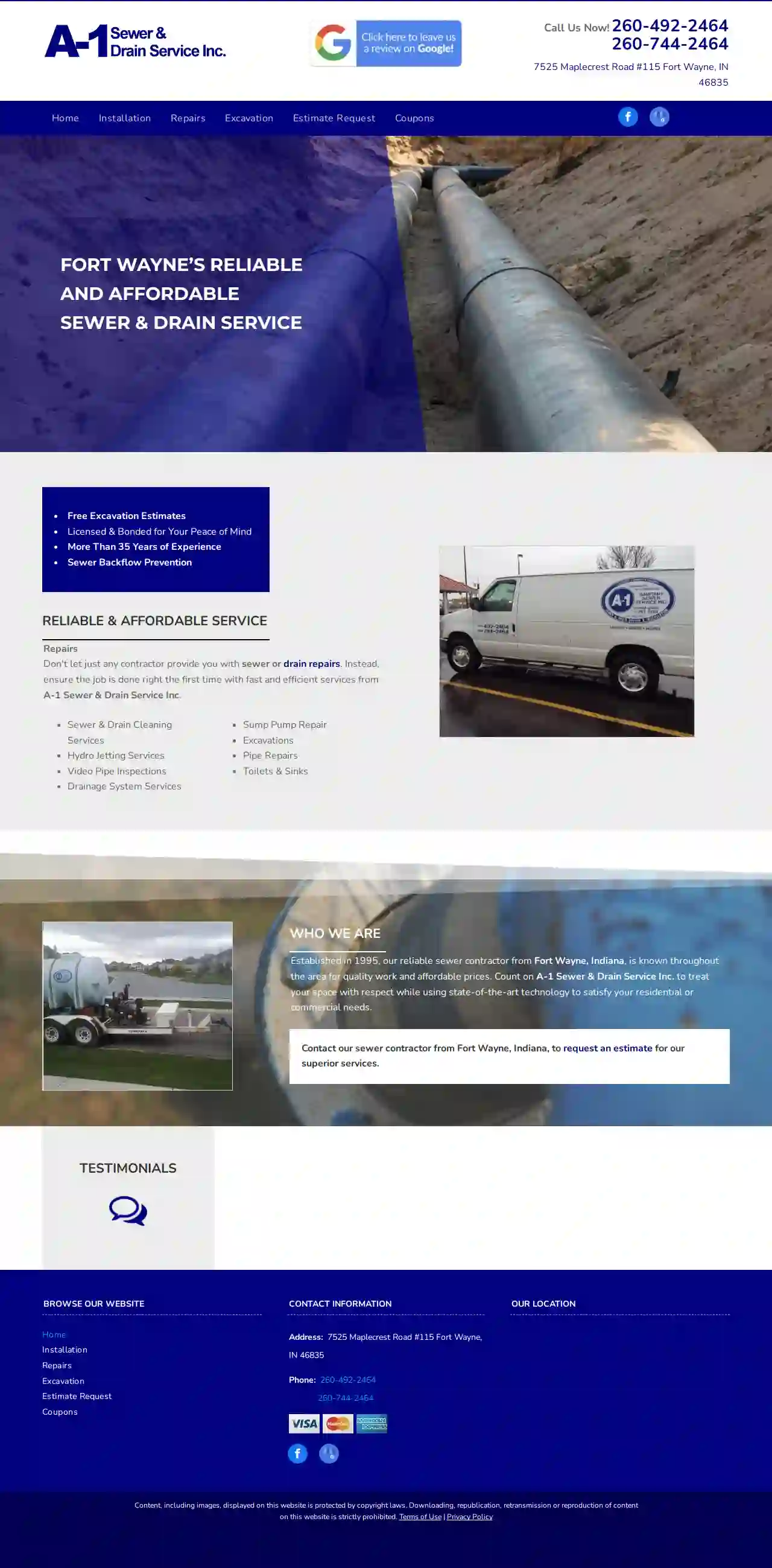 A-1 Sanitary Sewer & Drain Service