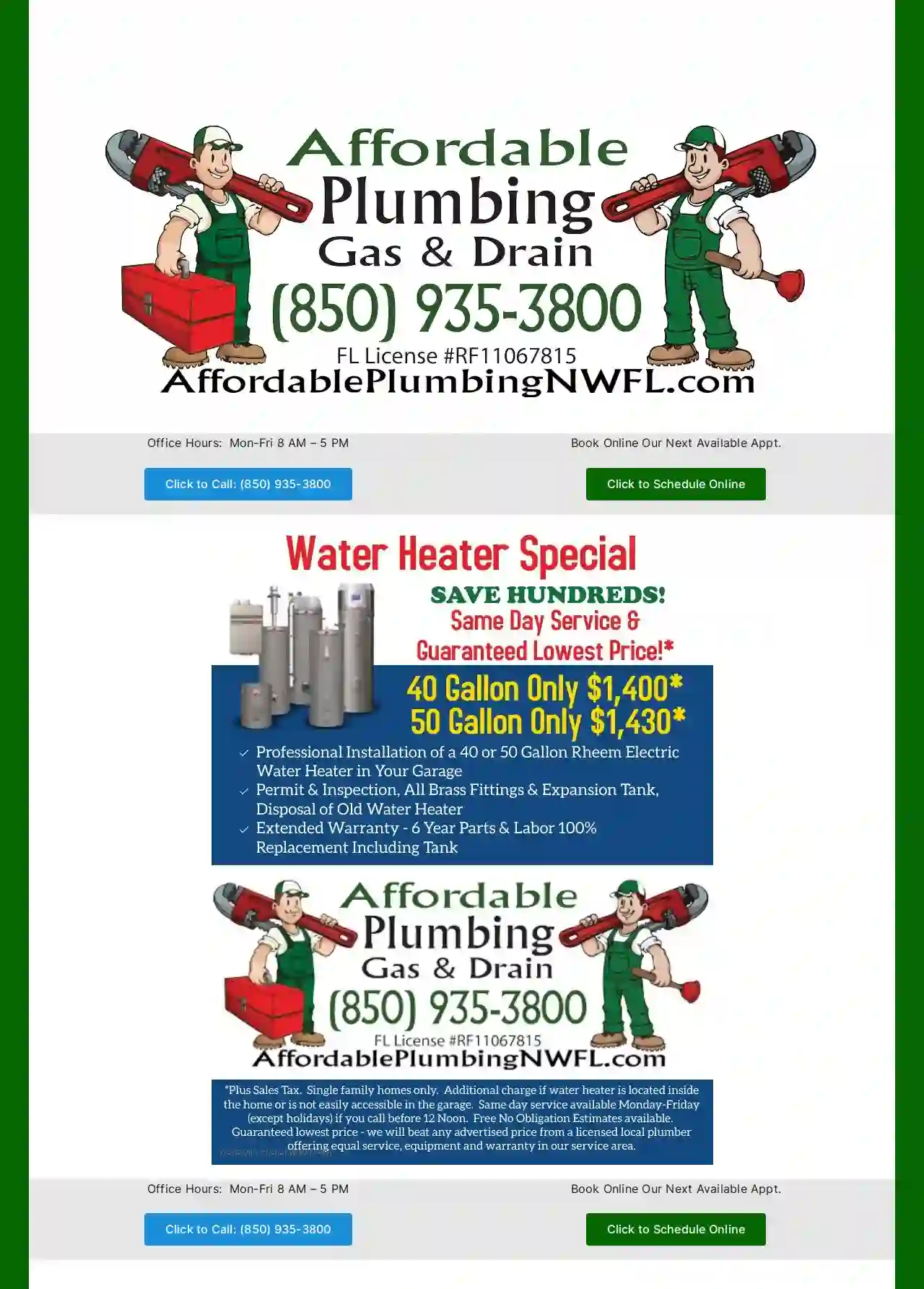 Affordable Plumbing, Gas & Drain - Navarre Office