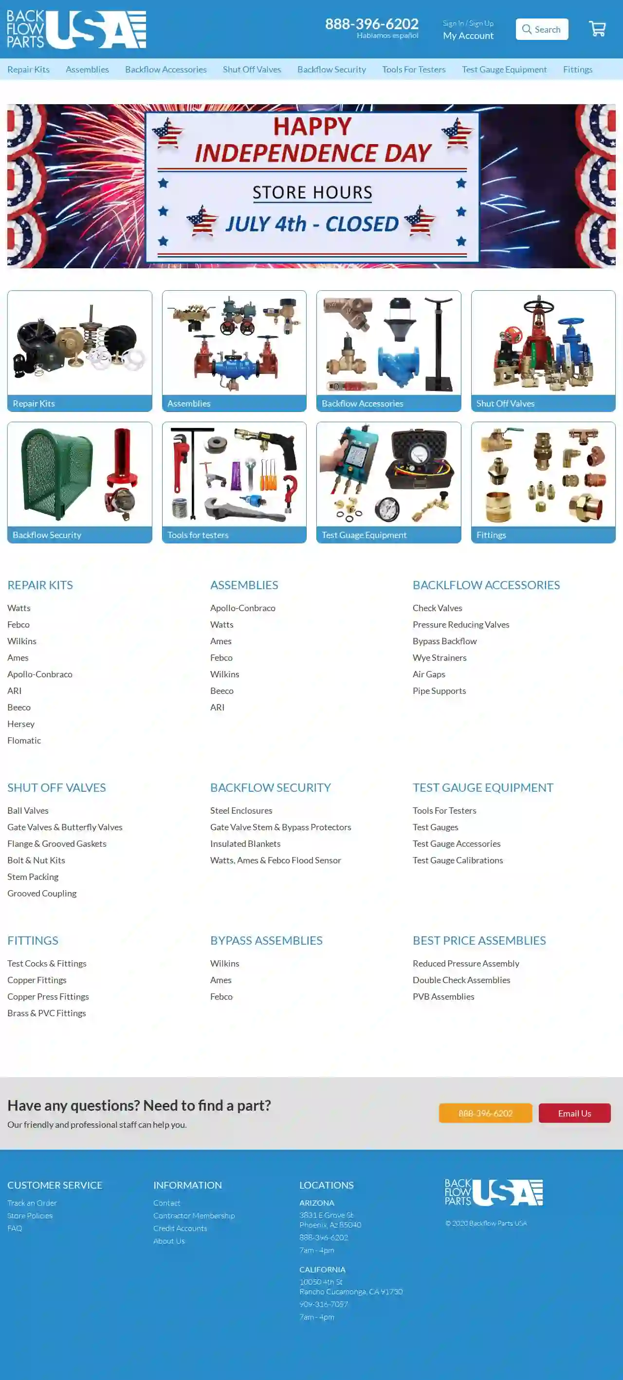 Backflow Parts USA