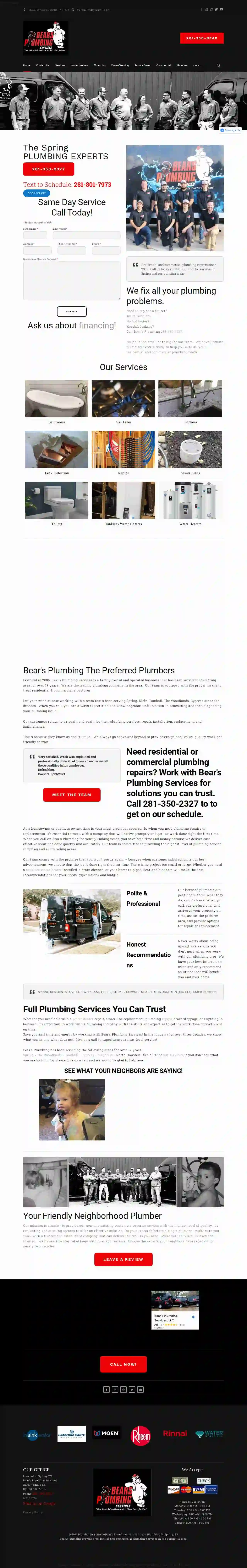 Bear's Plumbing Services