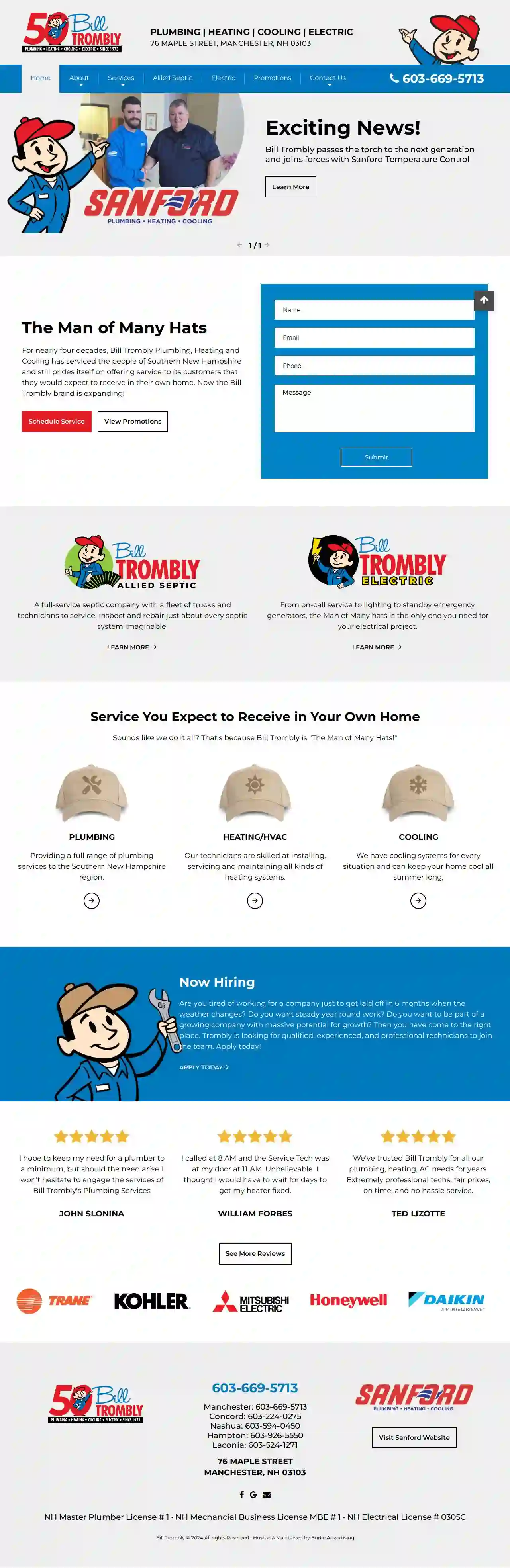 Bill Trombly Plumbing - Heating - Cooling - Electric