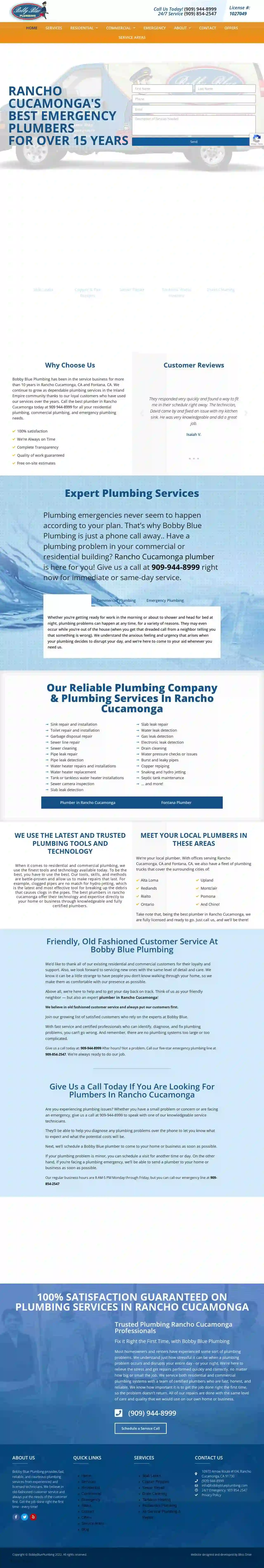 Bobby Blue Plumber Rancho Cucamonga