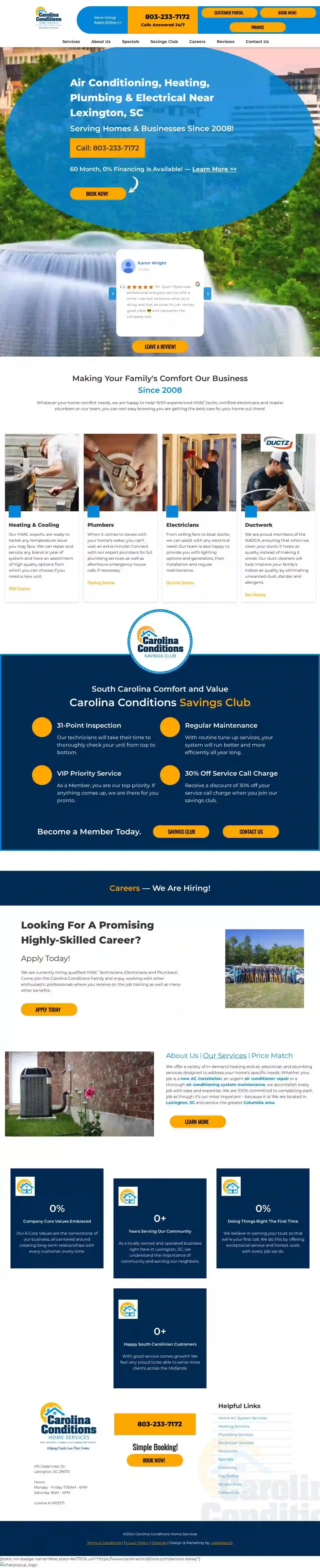 Carolina Conditions Heating Cooling Plumbing Electrical