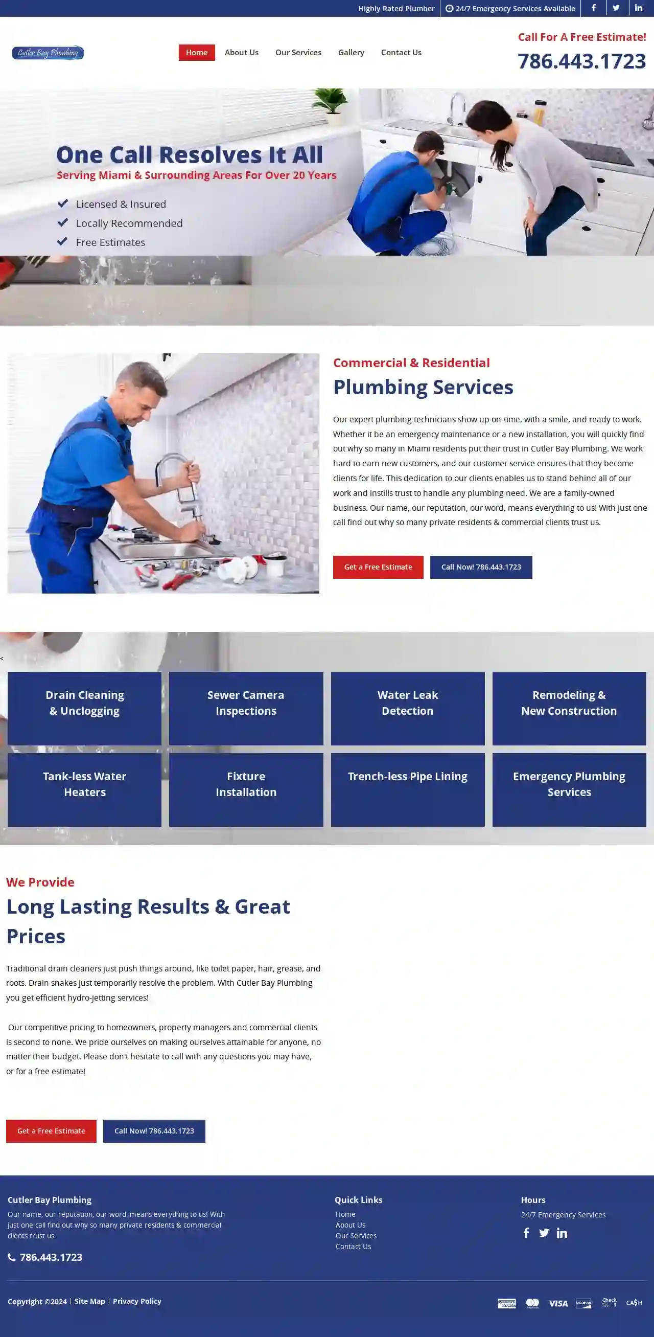 CUTLER BAY PLUMBING/ TRENCH-LESS PIPE LINING / SEPTIC SERVICES