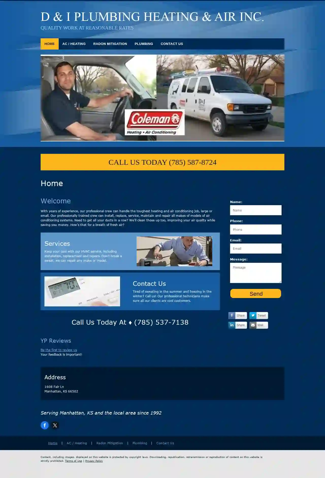 D & I Plumbing Heating & Air Inc