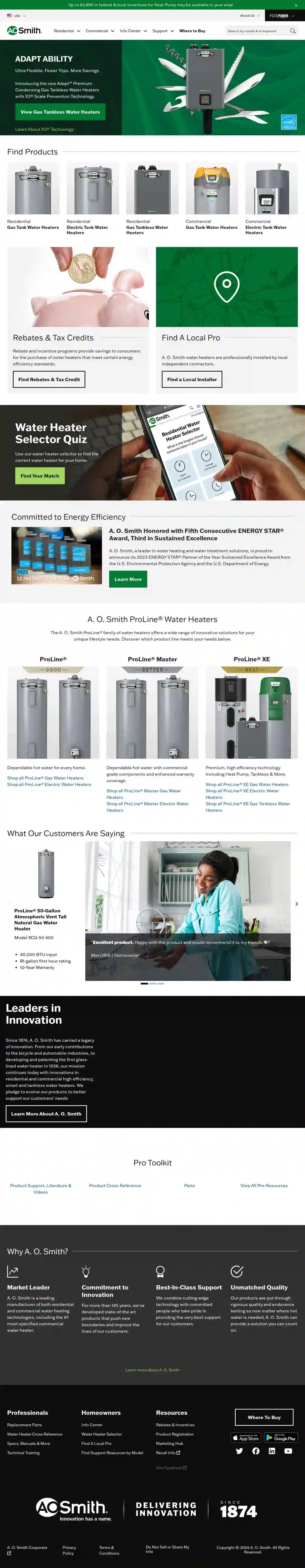 A. O. Smith Water Heating