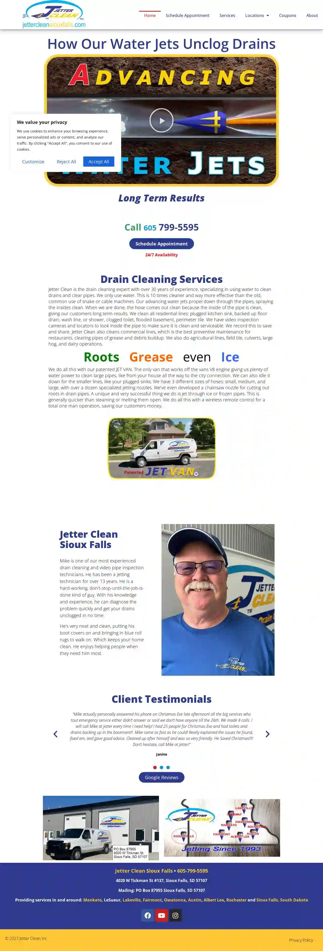 Jetter Clean Advanced Drain Cleaning Sioux Falls