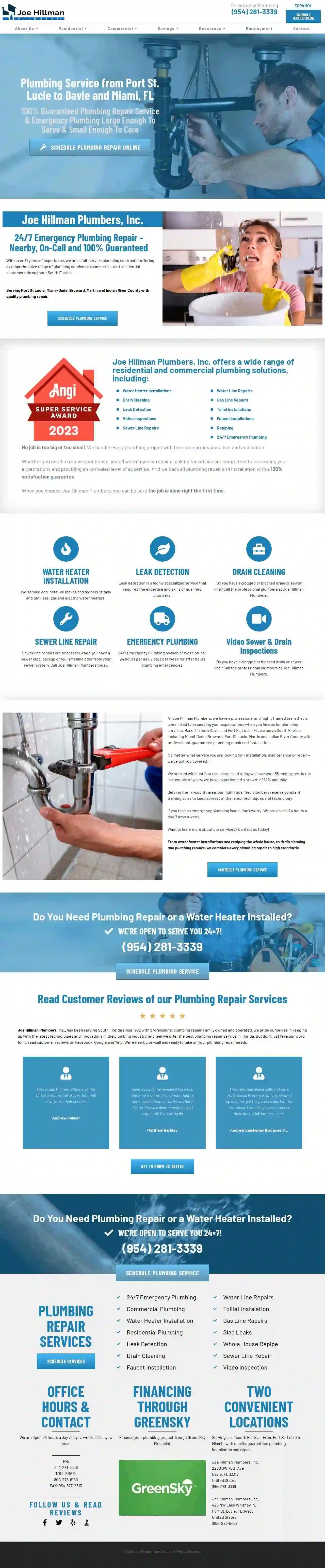 Joe Hillman Plumbers, Inc.