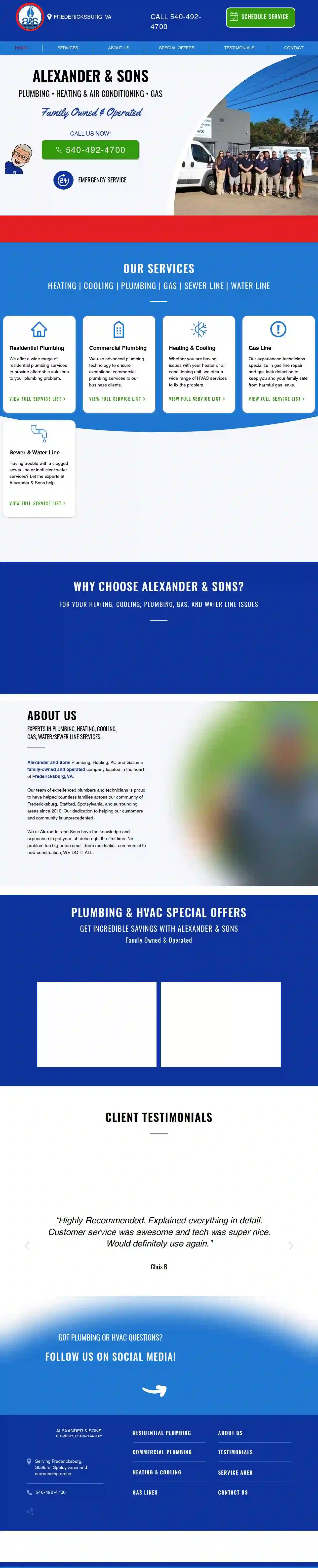 Alexander and Sons Plumbing & Hvac