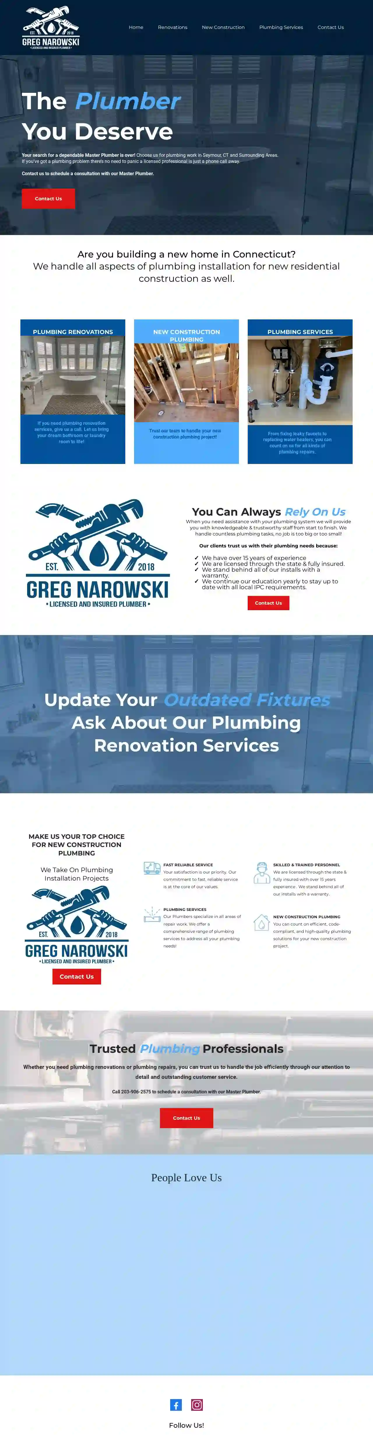 Greg Narowski, Licensed & Insured Plumber