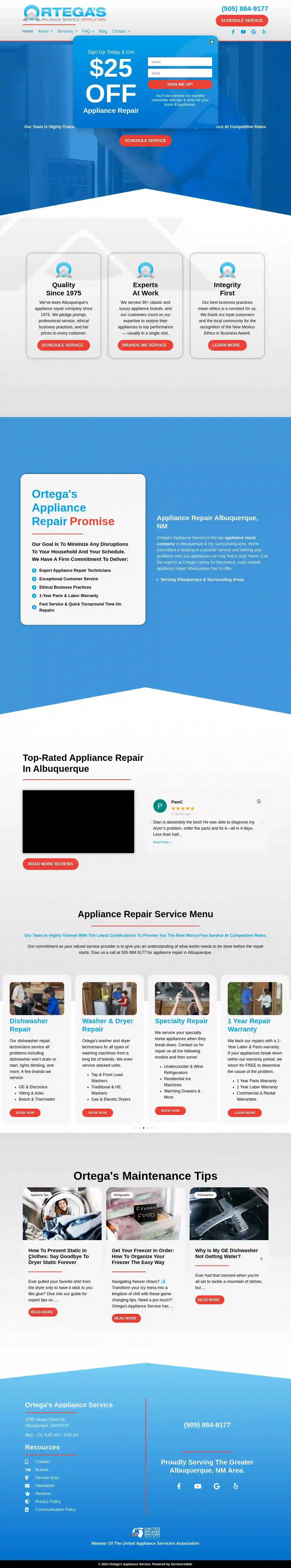 Ortega's Appliance Service