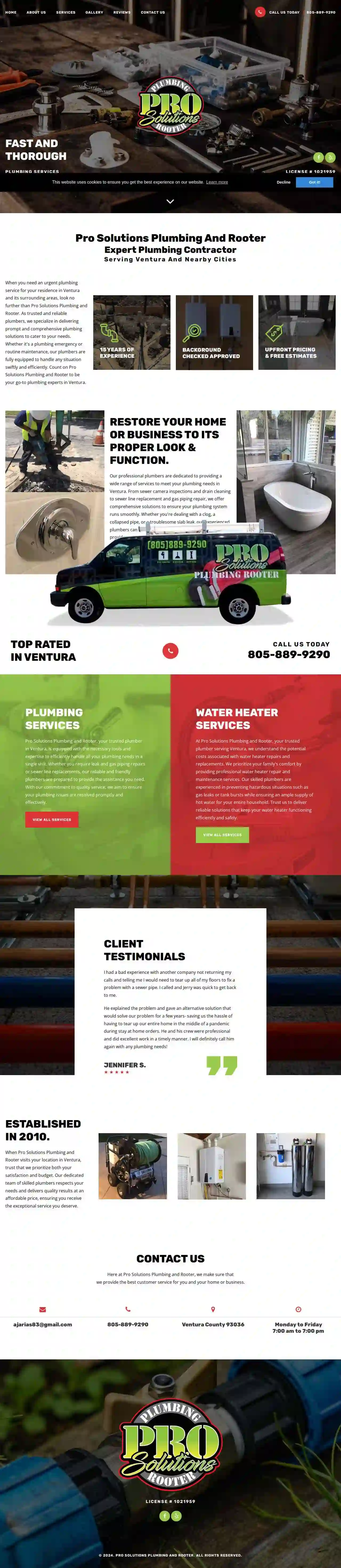 Pro Solutions Plumbing and Rooter