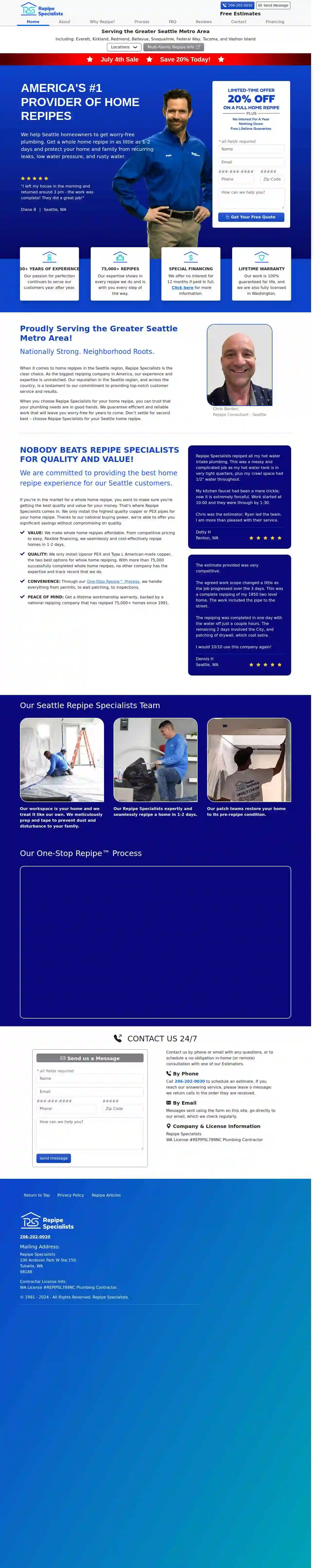 Repipe Specialists - Seattle, WA