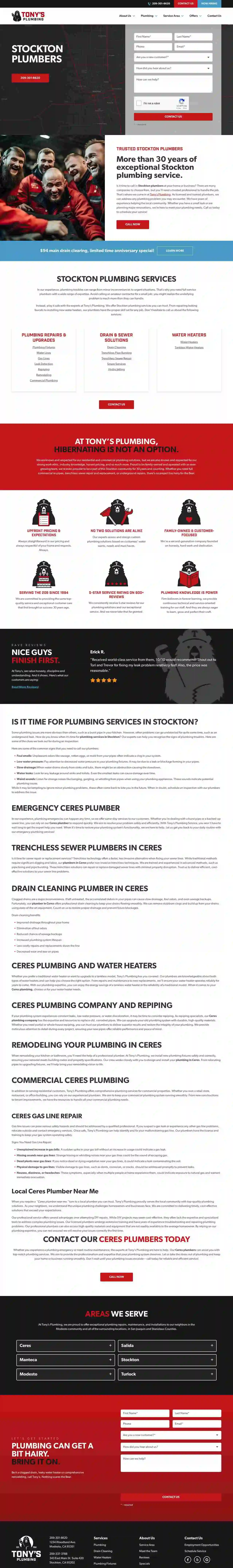 Tony's Plumbing - Stockton